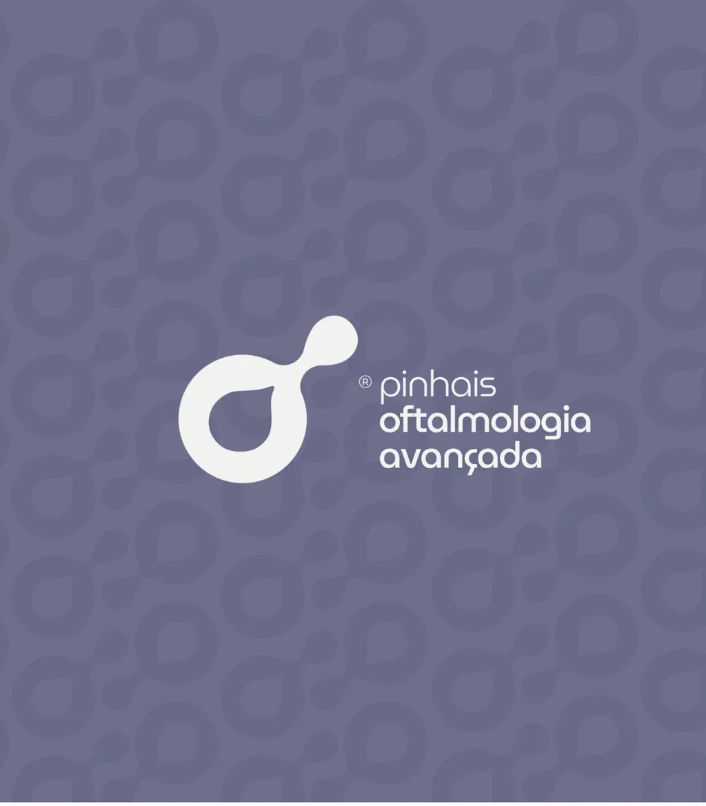 Pinhais Oftalmologia Avançada — logotipo sobre pattern da marca